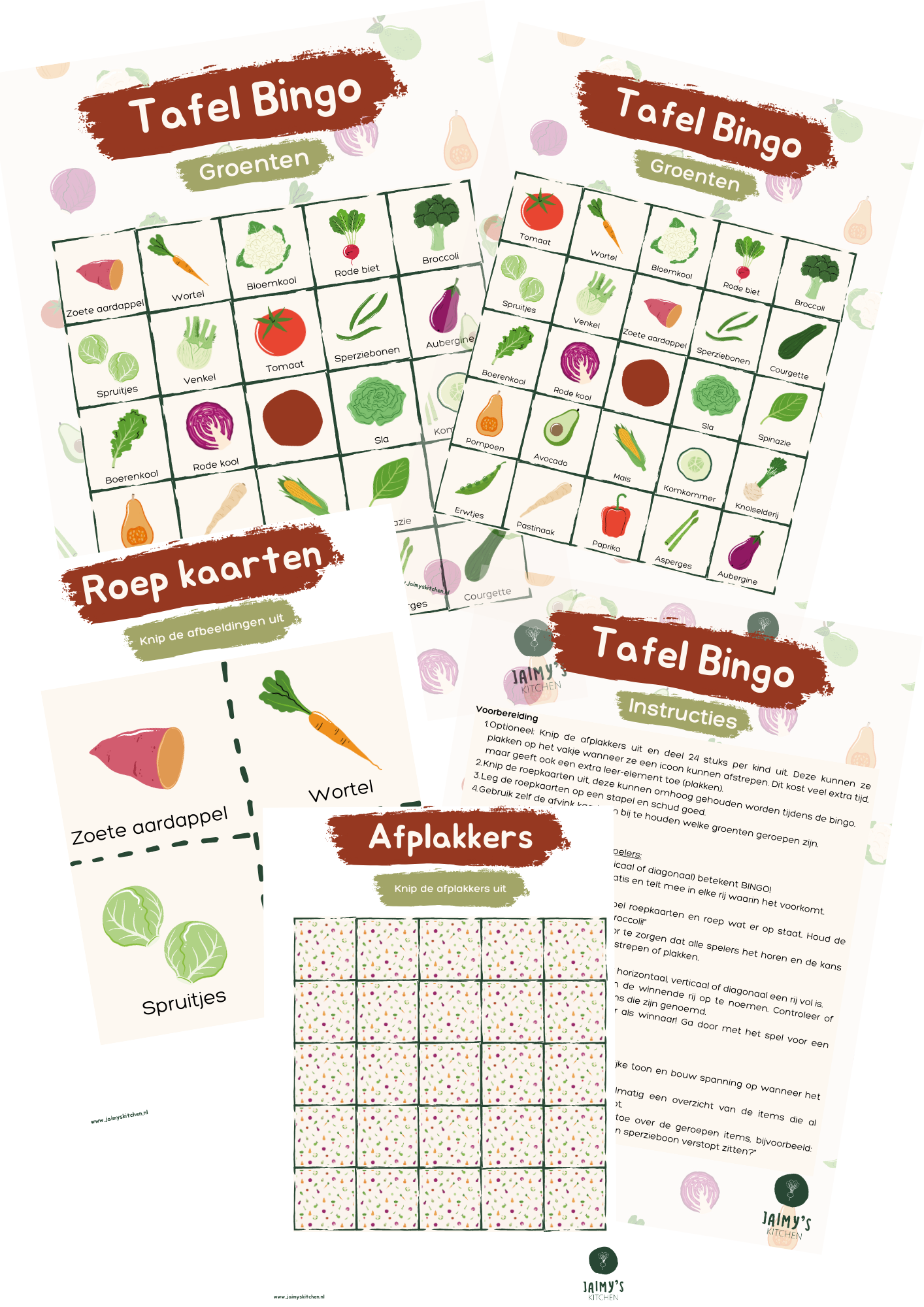 Tafel Bingo - Groenten editie